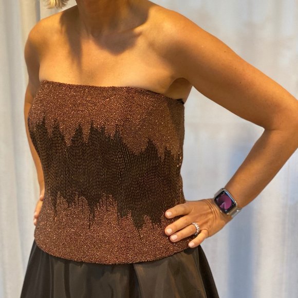 Strapless gown with wrap - Picture 1 of 14
